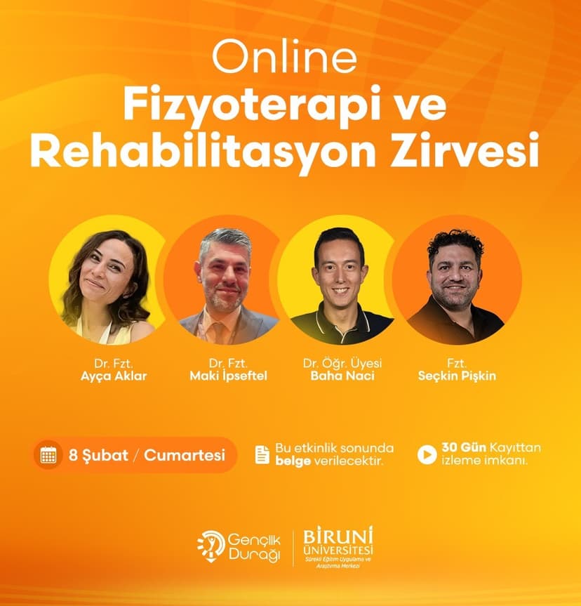 Online Fizyoterapi ve Rehabilitasyon Semineri 8 Şubat 2025 etkinlik kapak görseli