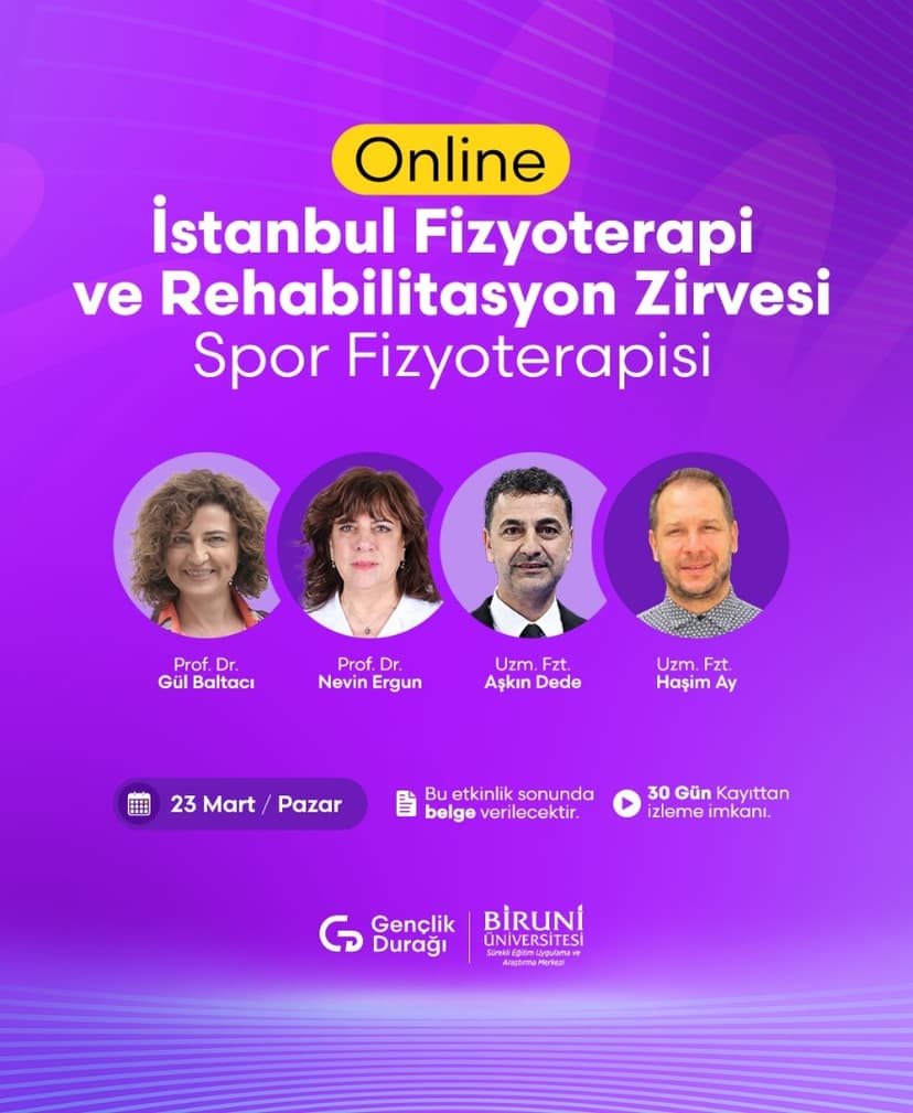 Online Fizyoterapi ve Rehabilitasyon Zirvesi 23 Mart 2025 etkinlik kapak görseli