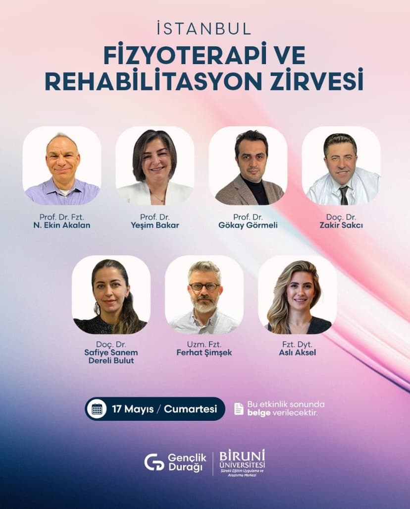 İstanbul Fizyoterapi ve Rehabilitasyon Zirvesi 17 Mayıs 2025 etkinlik kapak görseli