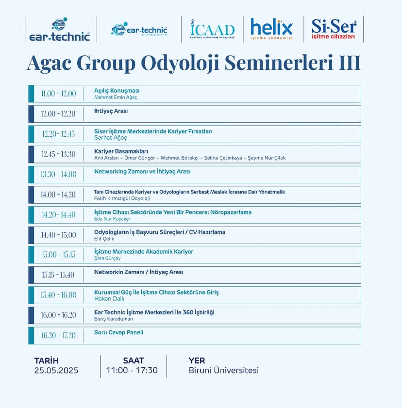 Odyoloji'de Kariyer Zirvesi 25 Mayıs 2025 etkinlik kapak görseli