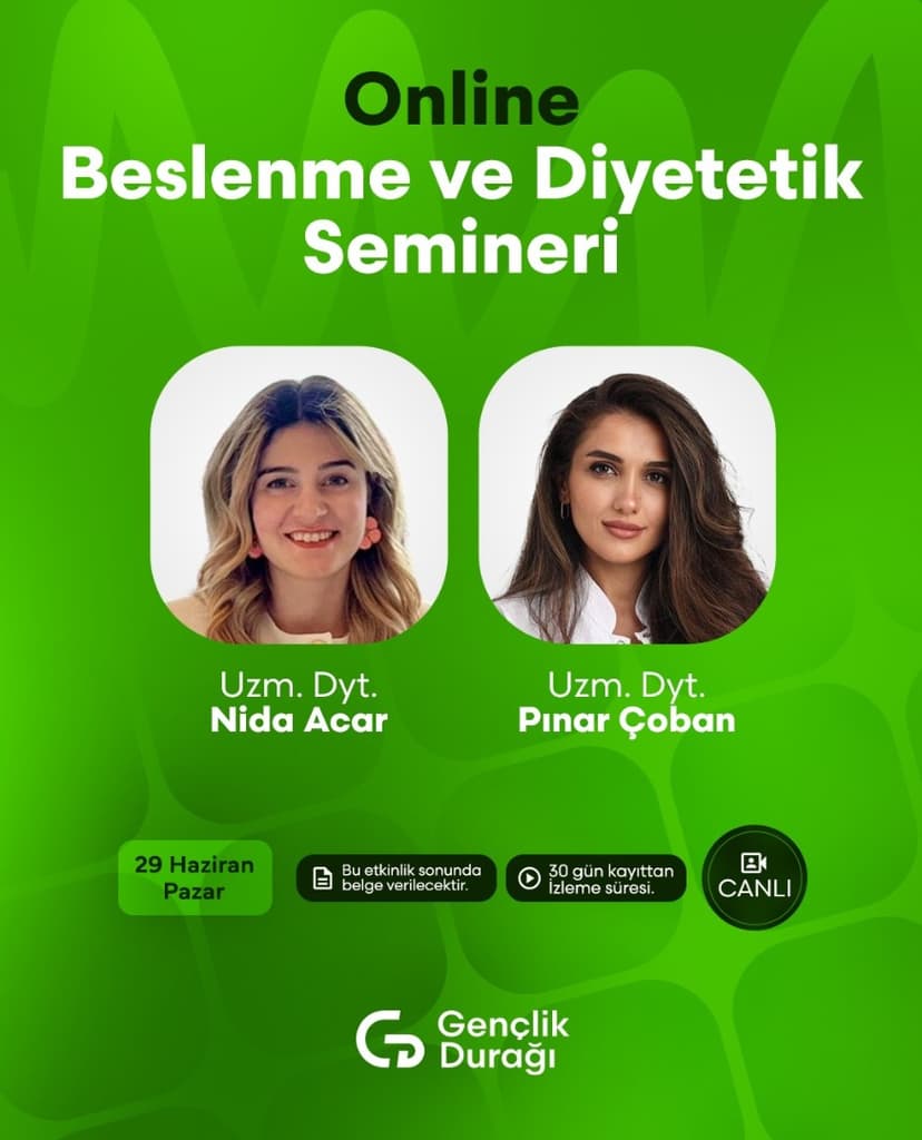 Online Beslenme ve Diyetetik Semineri 29 Haziran 2025 etkinlik kapak görseli