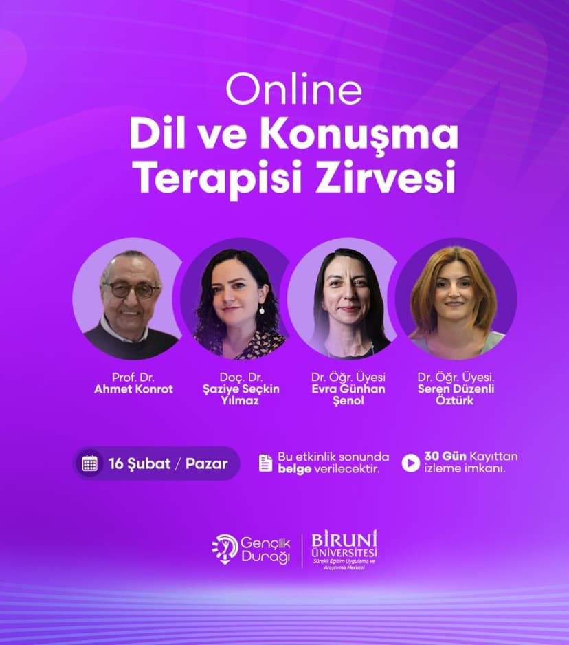 Online Dil ve Konuşma Terapisi Zirvesi 16 Şubat 2025 etkinlik kapak görseli