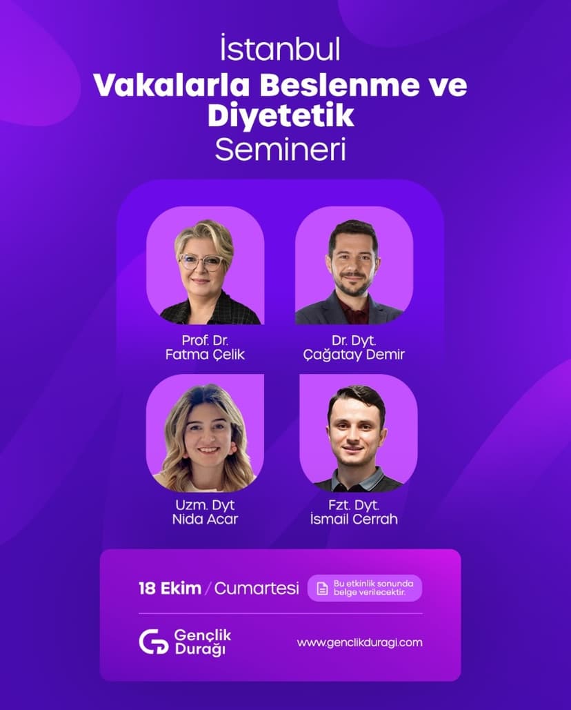 İstanbul Vakalarla Beslenme ve Diyetetik Zirvesi 18 Ekim 2025 etkinlik kapak görseli